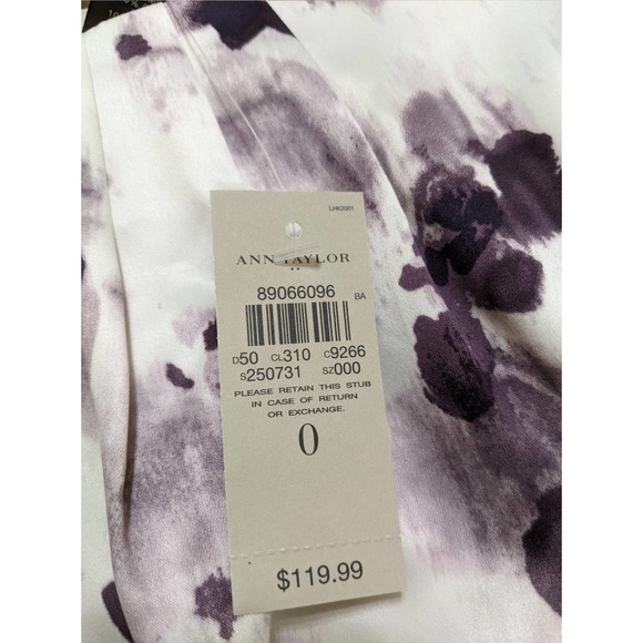 Size 0 new Ann Taylor purple flower floral dress $120 washable - Picture 9 of 11